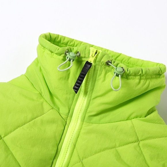 Women Sportswear: Neon Green Winter Bomber jacket - Picture 6 of 9